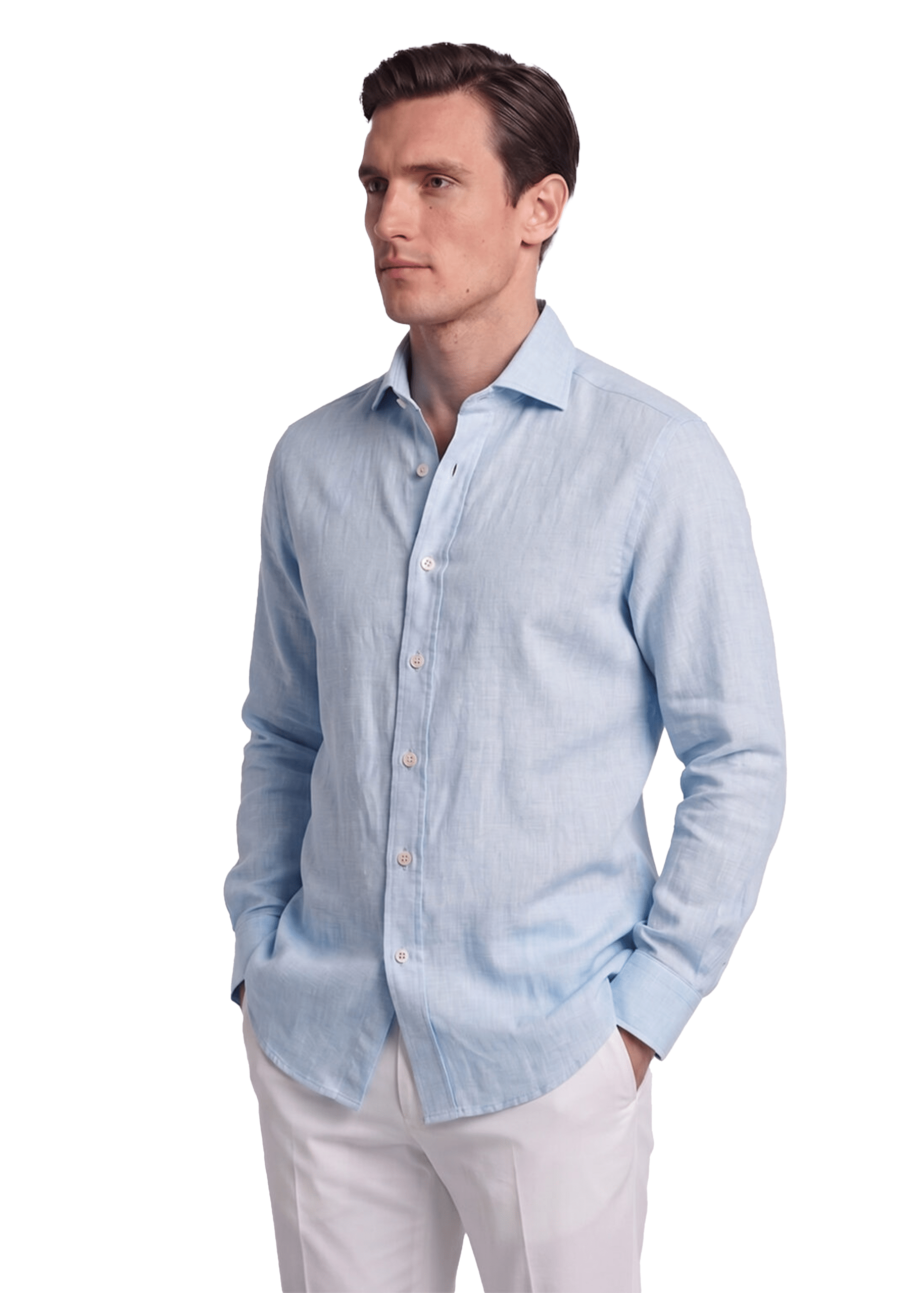 Slim Linen Shirt ice blue