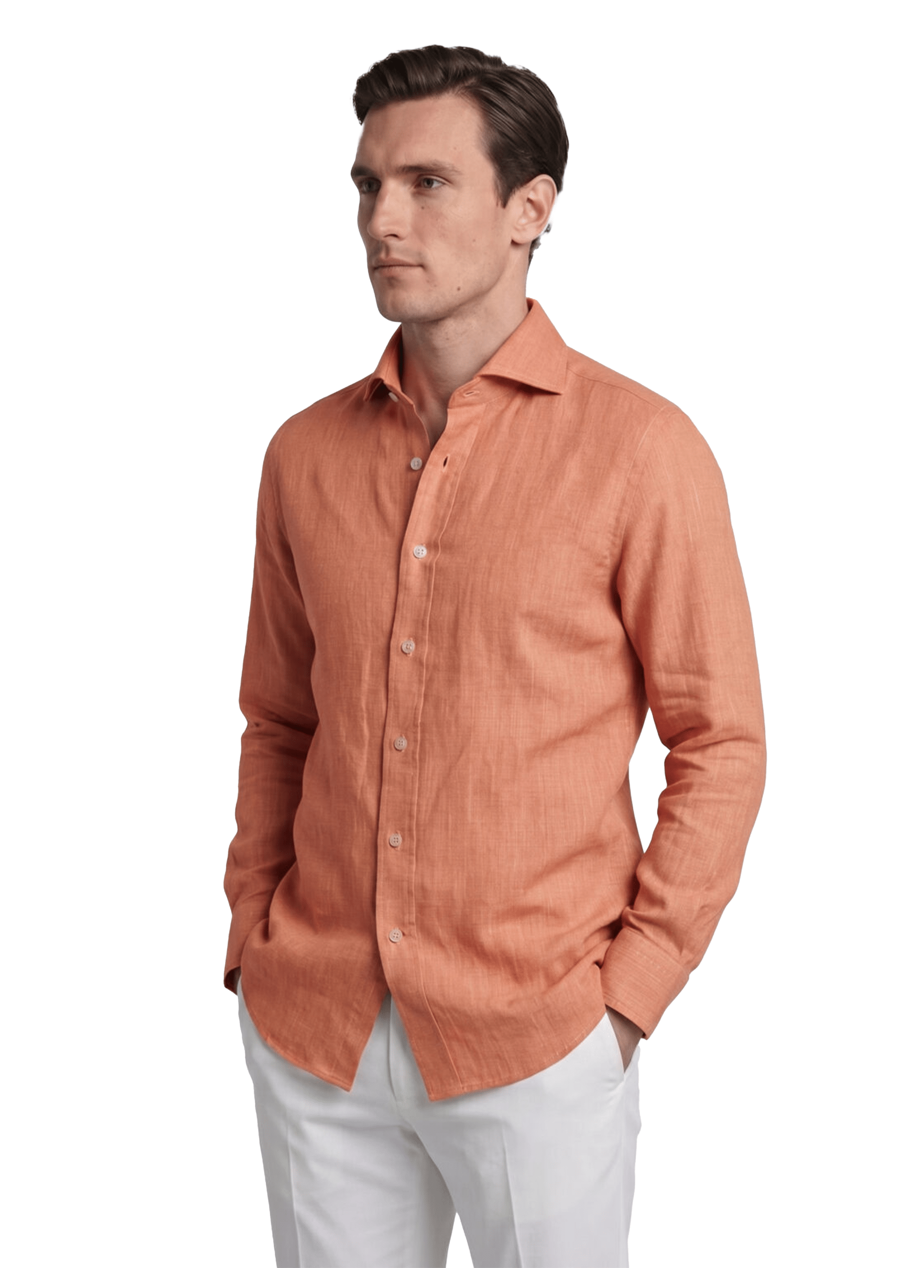 Slim Linen Shirt orange