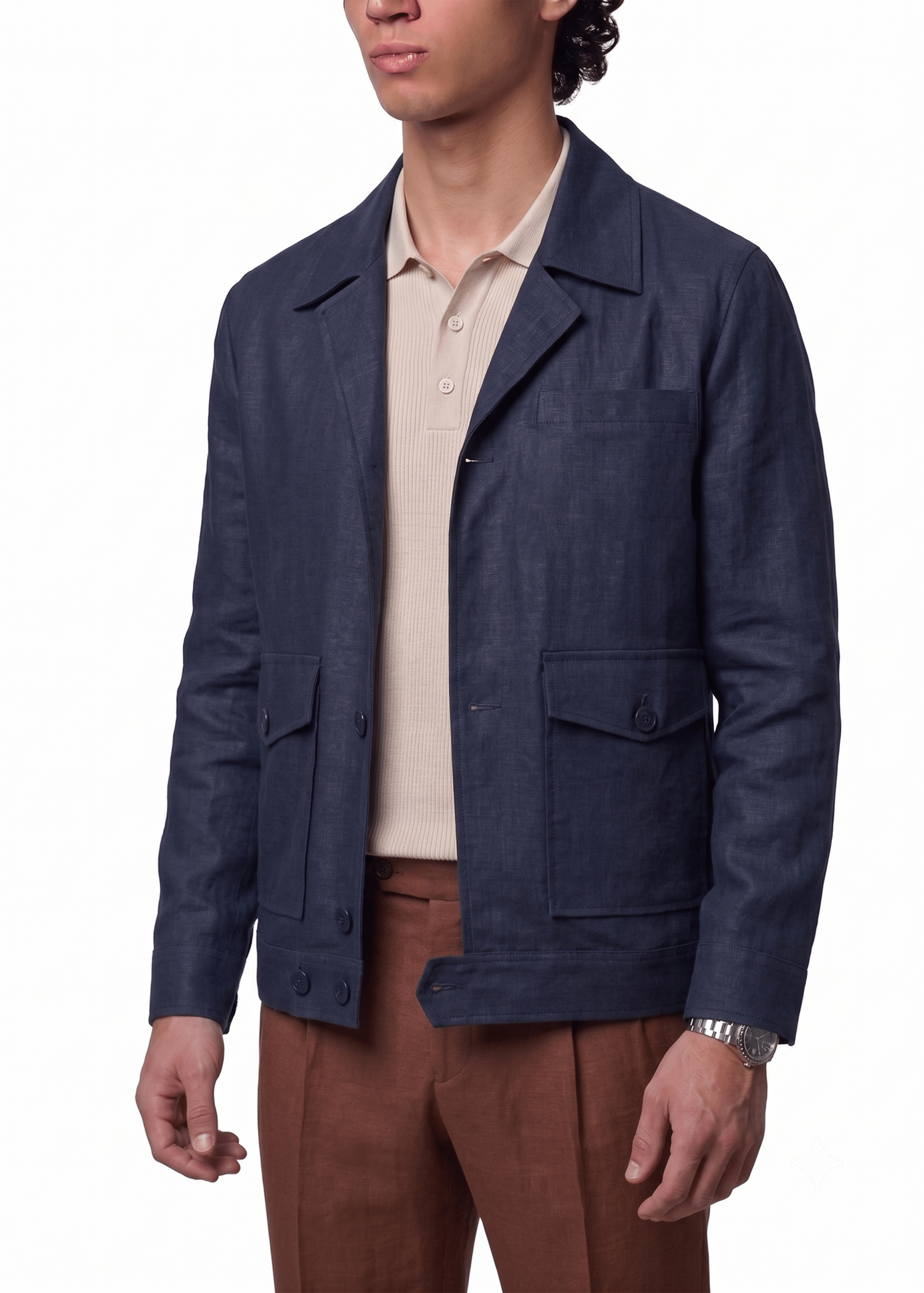 crop linen jacket